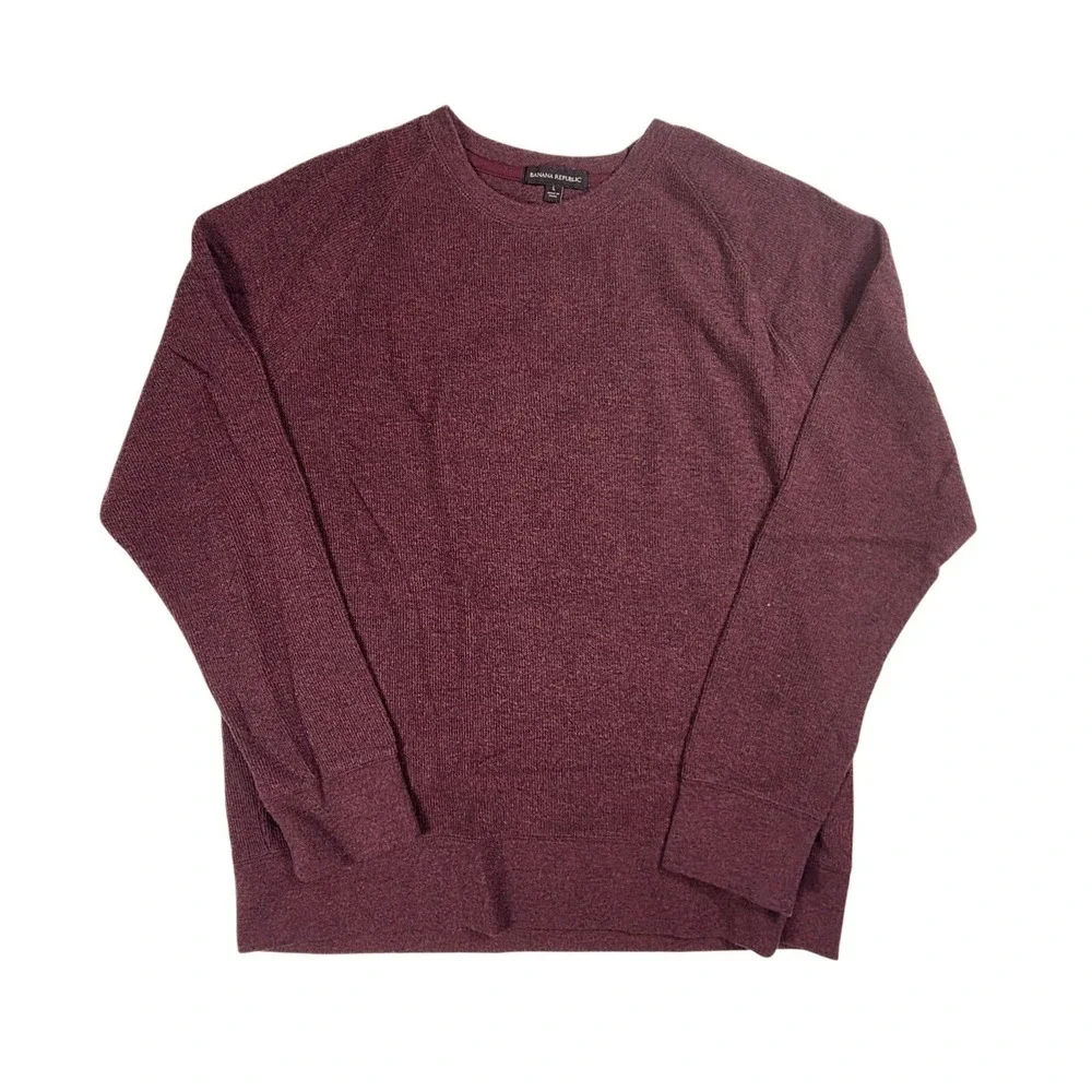 Banana Republic Burgundy Crew Neck Pullover Knit Sweater Men's Size Large